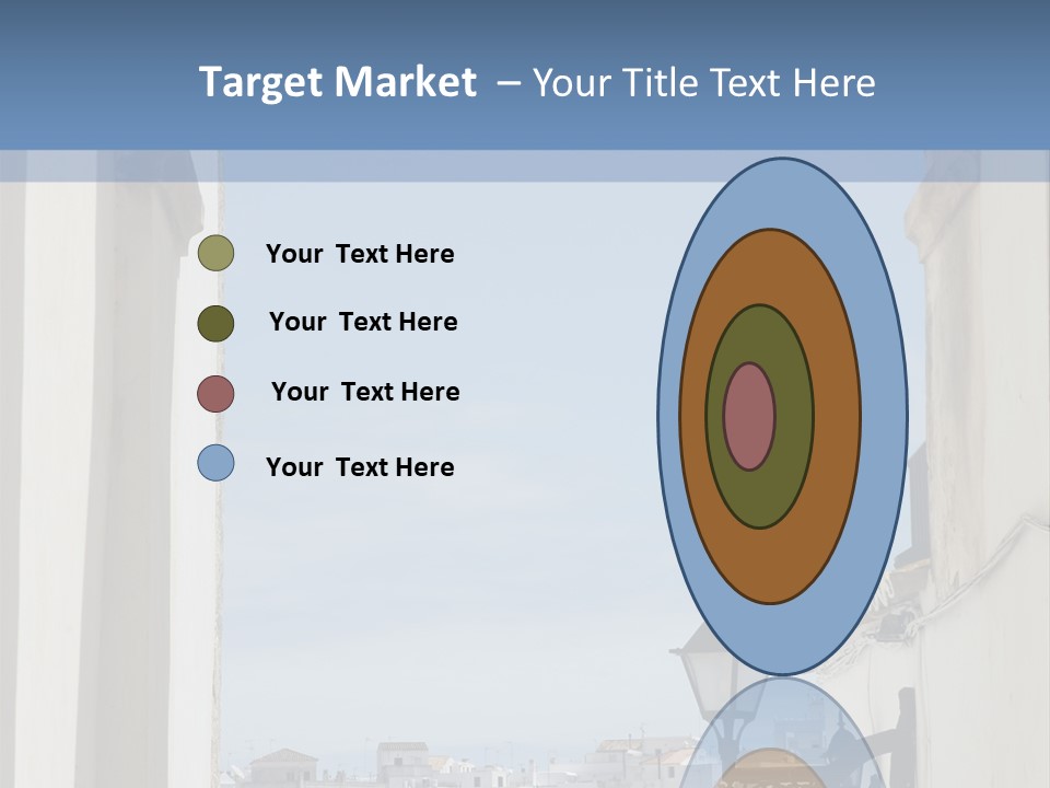 A View Of A City Through An Arch In A Building PowerPoint Template