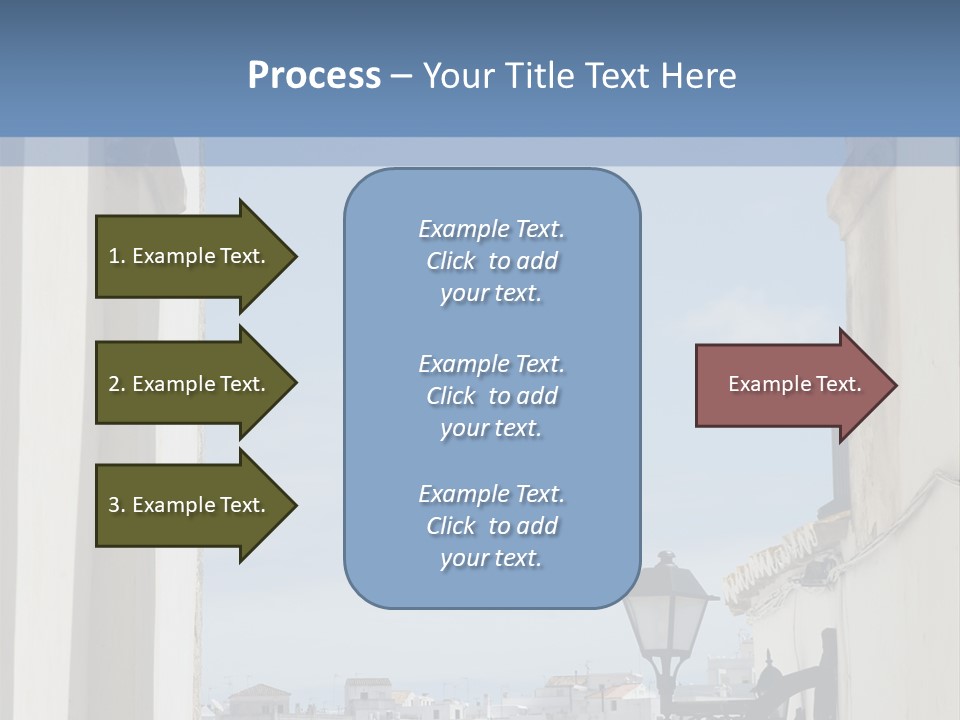 A View Of A City Through An Arch In A Building PowerPoint Template