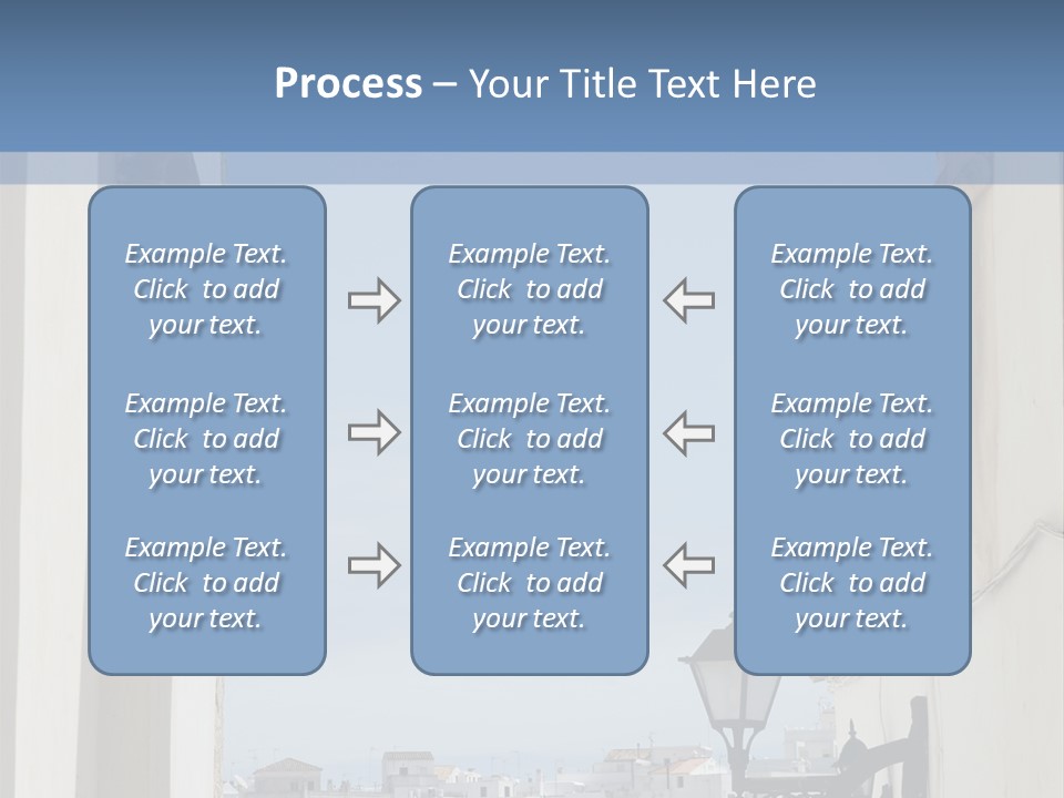 A View Of A City Through An Arch In A Building PowerPoint Template