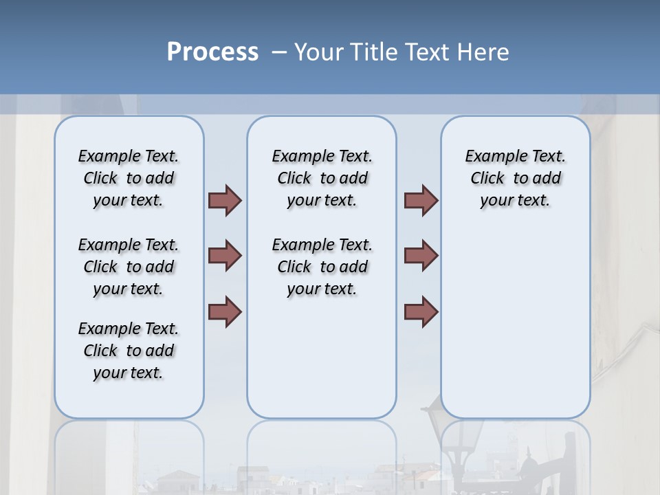 A View Of A City Through An Arch In A Building PowerPoint Template