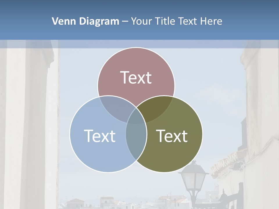 A View Of A City Through An Arch In A Building PowerPoint Template