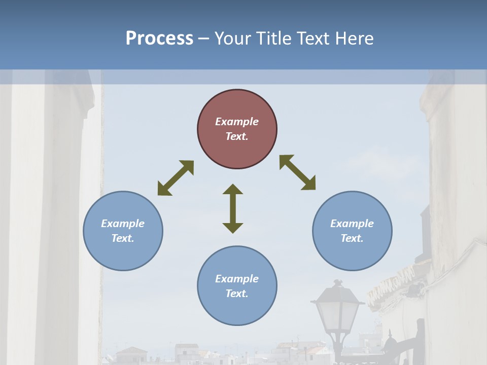 A View Of A City Through An Arch In A Building PowerPoint Template