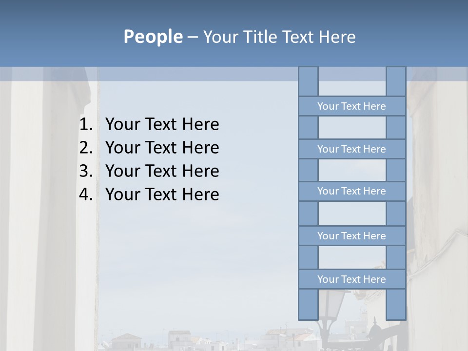A View Of A City Through An Arch In A Building PowerPoint Template