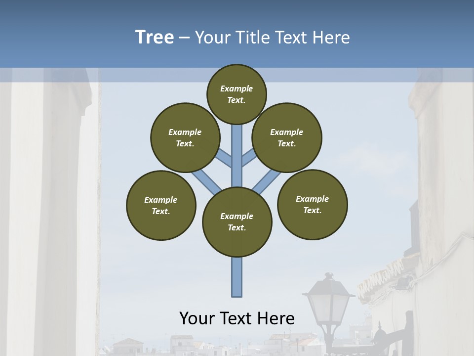A View Of A City Through An Arch In A Building PowerPoint Template