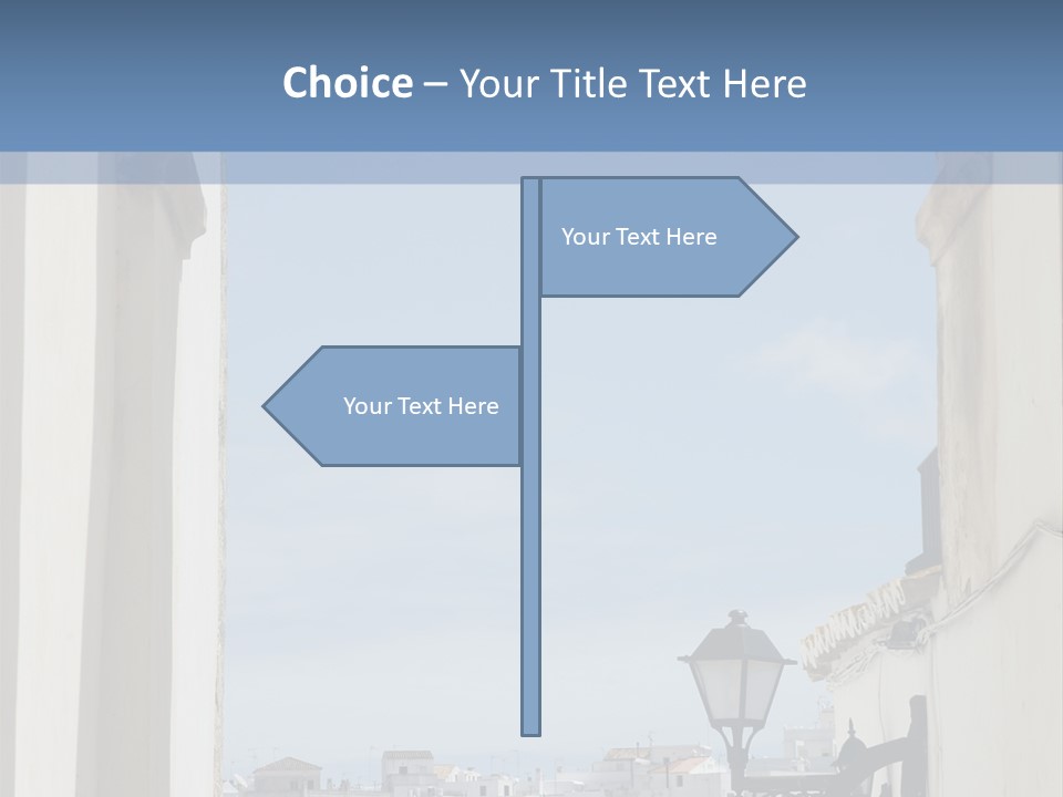 A View Of A City Through An Arch In A Building PowerPoint Template