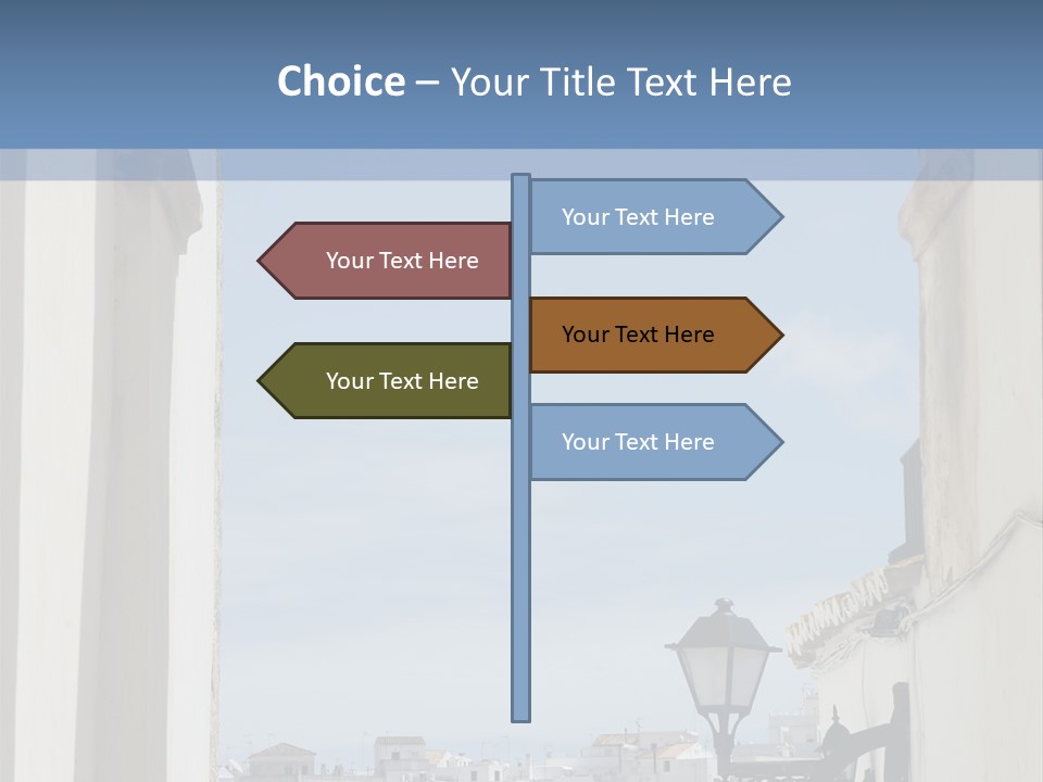 A View Of A City Through An Arch In A Building PowerPoint Template