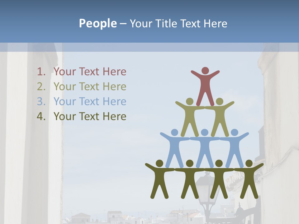 A View Of A City Through An Arch In A Building PowerPoint Template