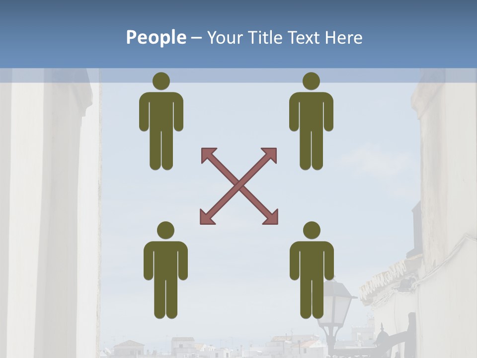 A View Of A City Through An Arch In A Building PowerPoint Template