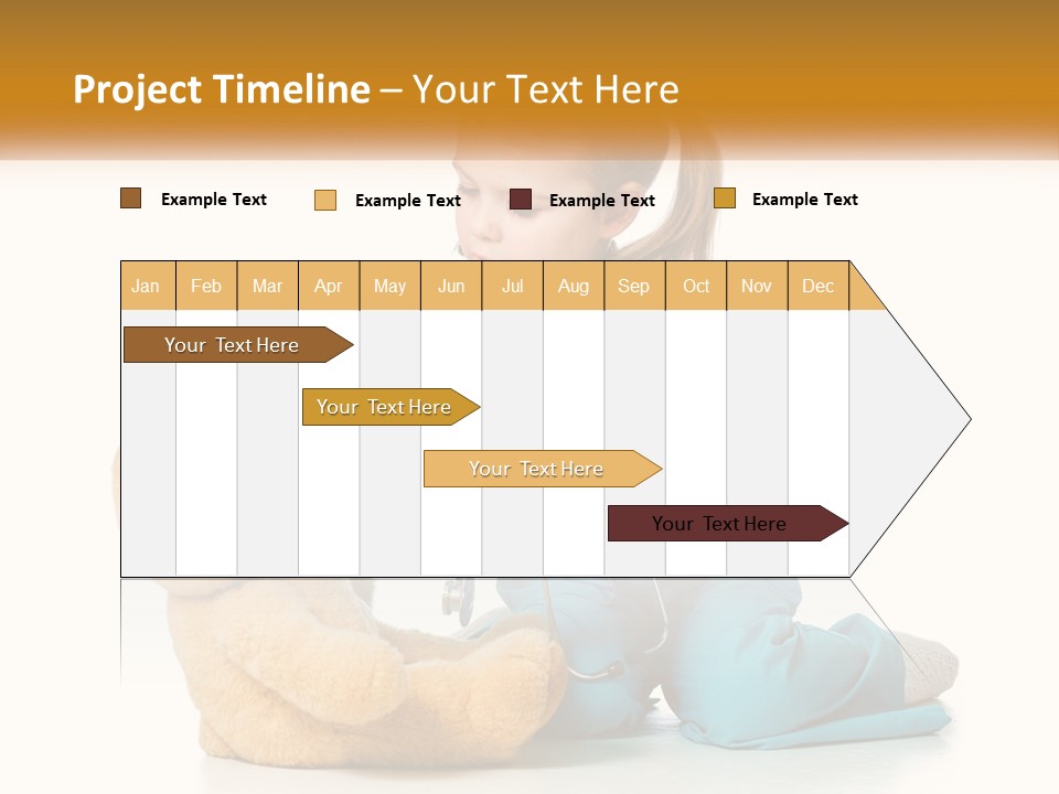 A Little Girl Is Playing With A Teddy Bear PowerPoint Template