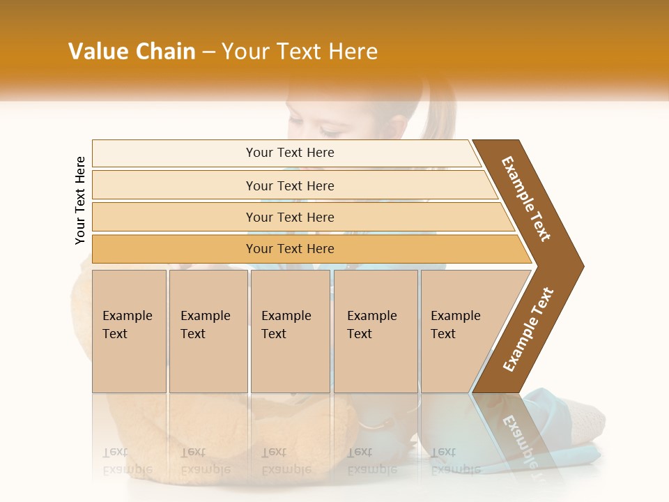 A Little Girl Is Playing With A Teddy Bear PowerPoint Template