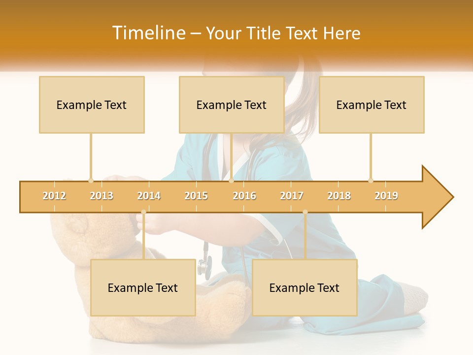 A Little Girl Is Playing With A Teddy Bear PowerPoint Template