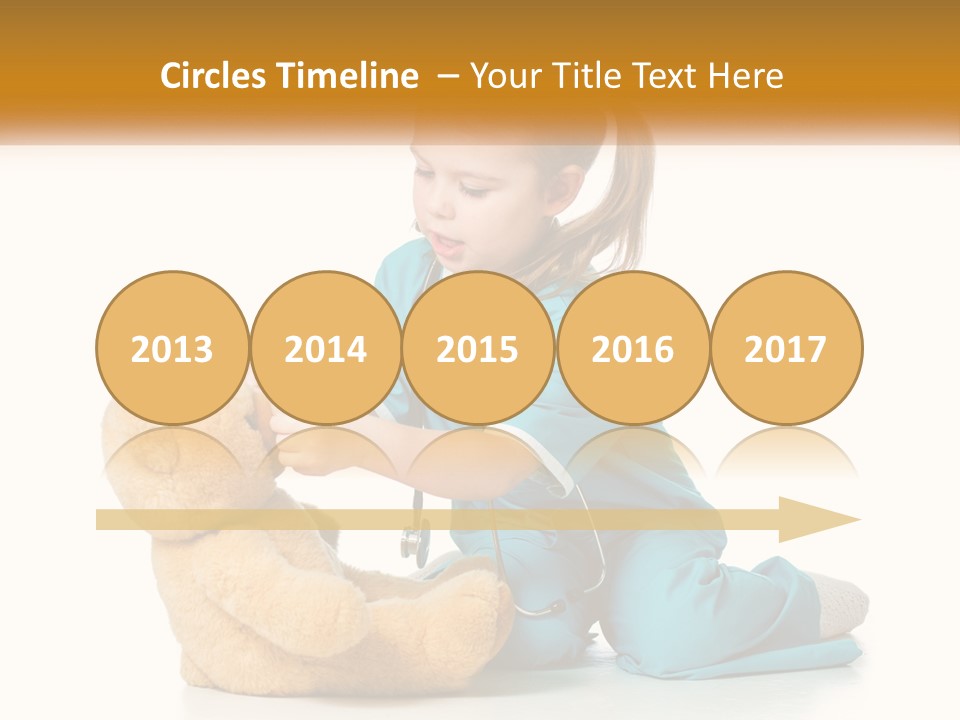 A Little Girl Is Playing With A Teddy Bear PowerPoint Template