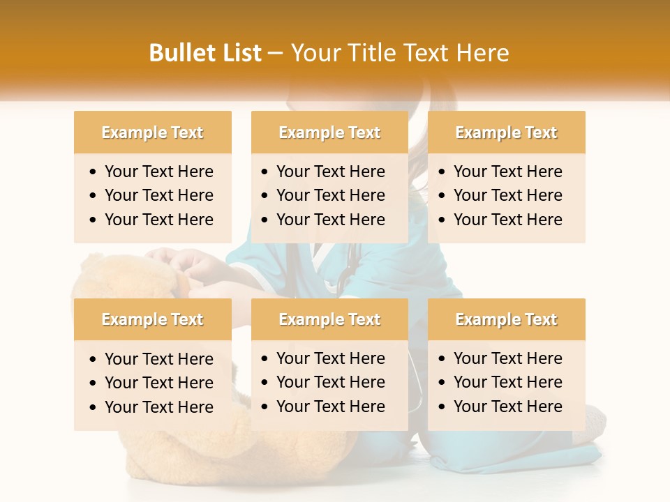 A Little Girl Is Playing With A Teddy Bear PowerPoint Template