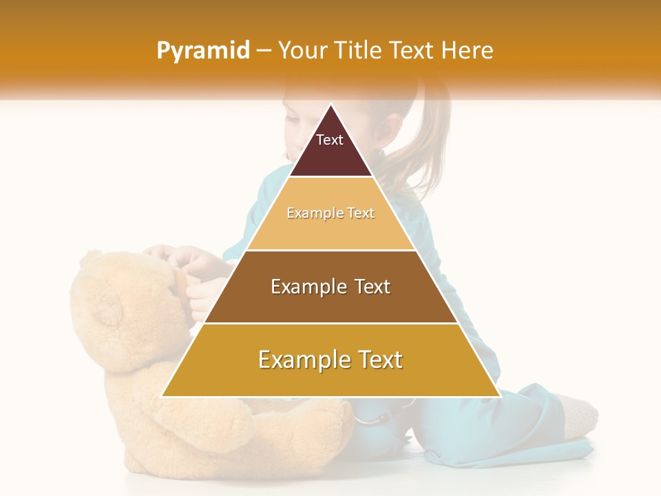 A Little Girl Is Playing With A Teddy Bear PowerPoint Template