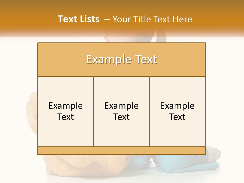 A Little Girl Is Playing With A Teddy Bear PowerPoint Template
