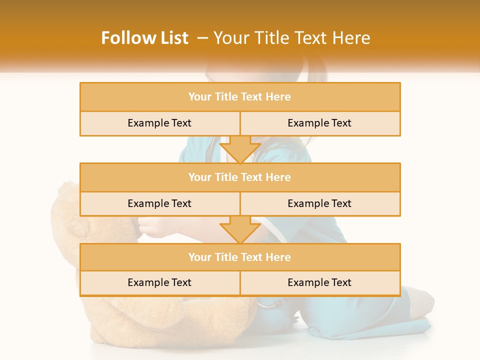 A Little Girl Is Playing With A Teddy Bear PowerPoint Template