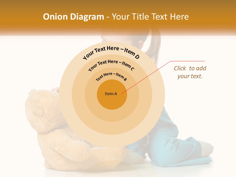 A Little Girl Is Playing With A Teddy Bear PowerPoint Template