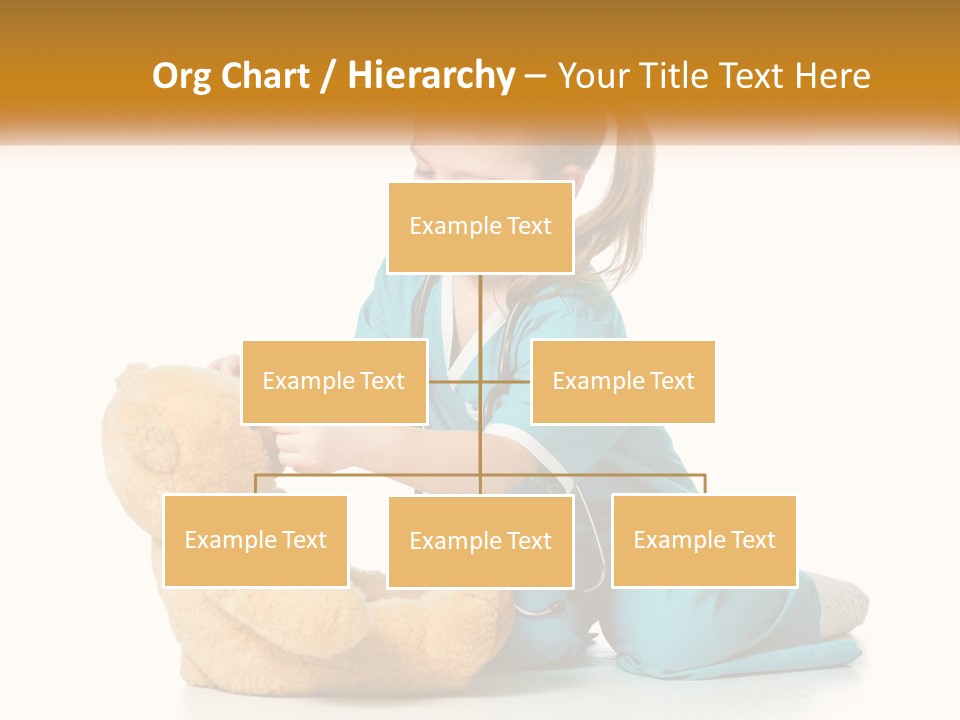 A Little Girl Is Playing With A Teddy Bear PowerPoint Template