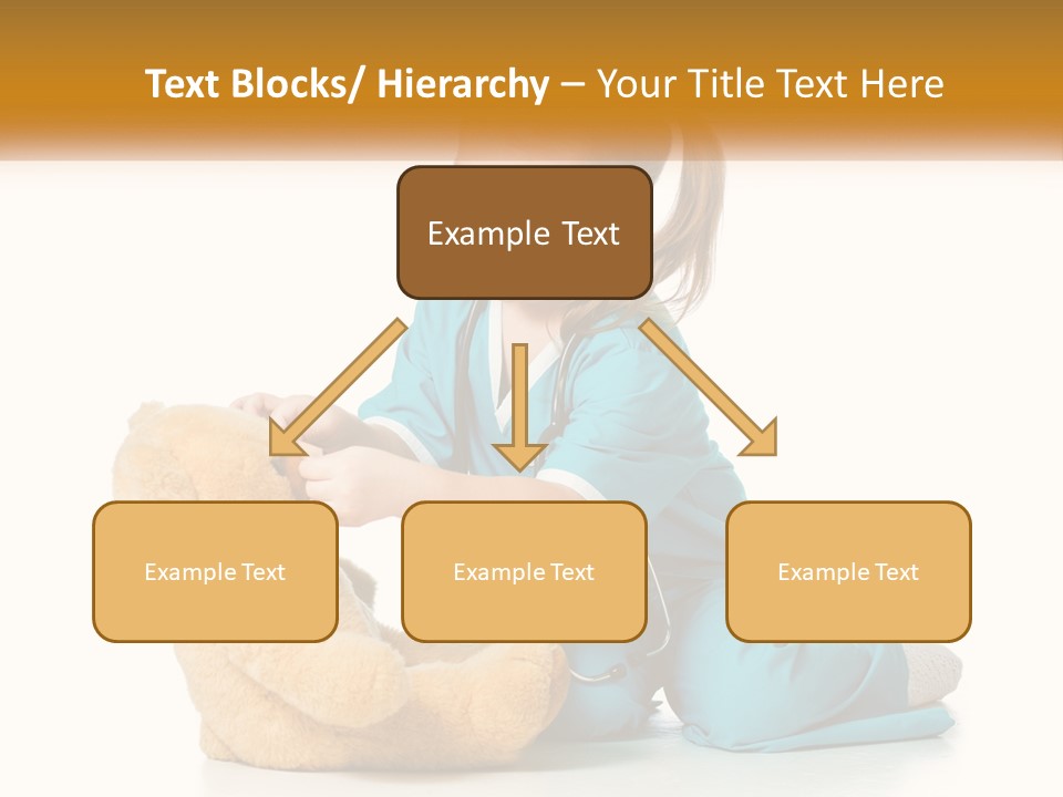 A Little Girl Is Playing With A Teddy Bear PowerPoint Template