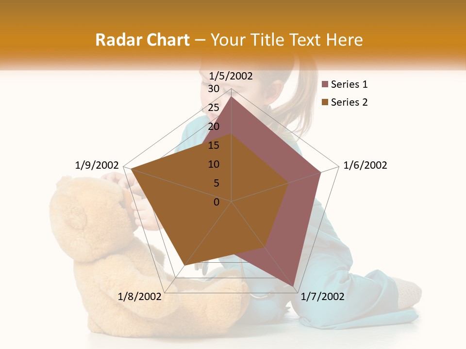 A Little Girl Is Playing With A Teddy Bear PowerPoint Template