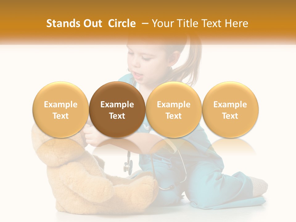 A Little Girl Is Playing With A Teddy Bear PowerPoint Template