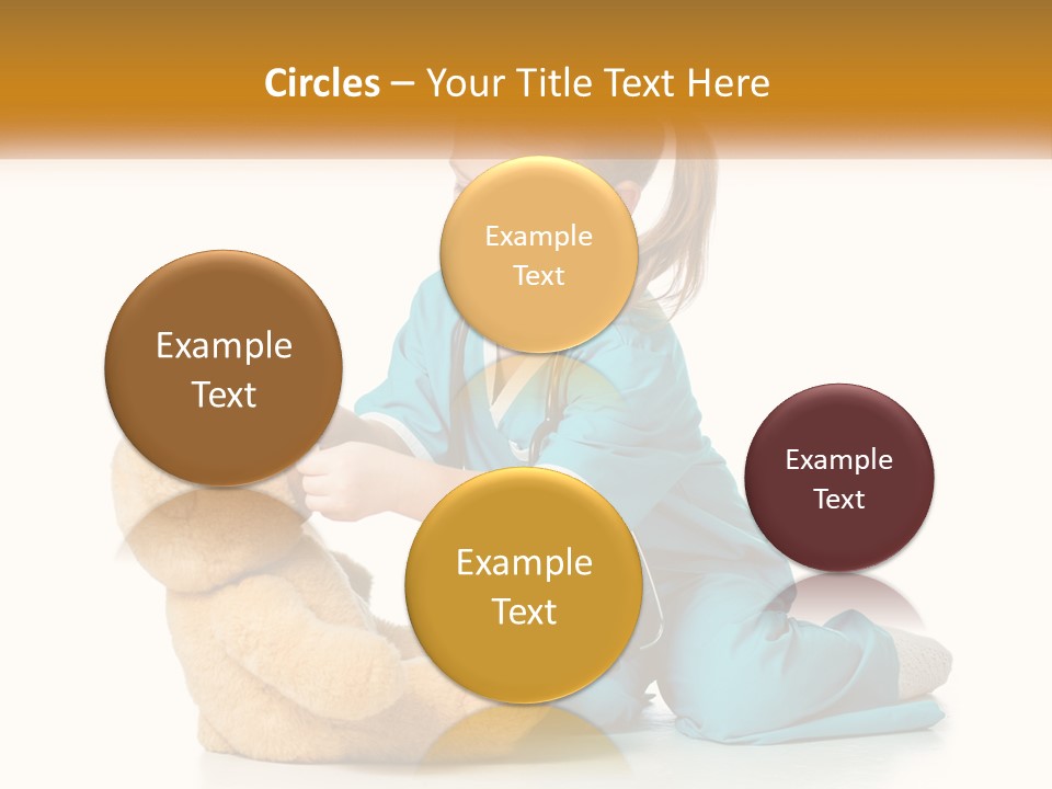 A Little Girl Is Playing With A Teddy Bear PowerPoint Template