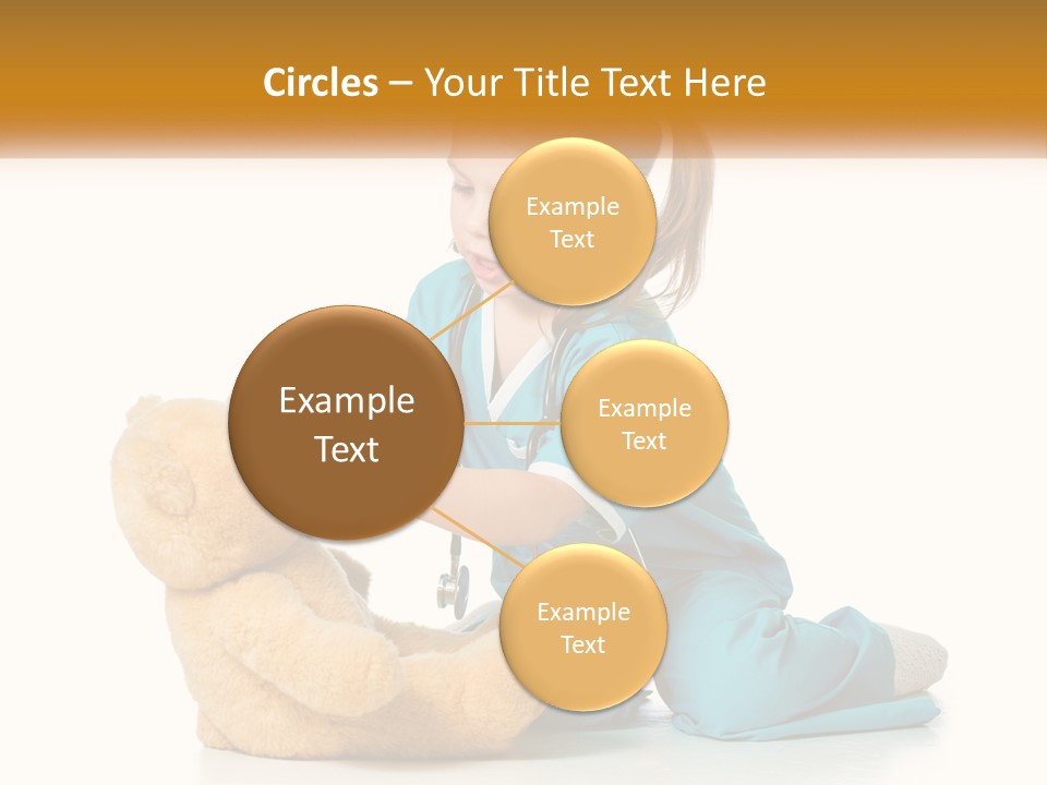 A Little Girl Is Playing With A Teddy Bear PowerPoint Template