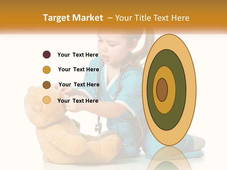 A Little Girl Is Playing With A Teddy Bear PowerPoint Template