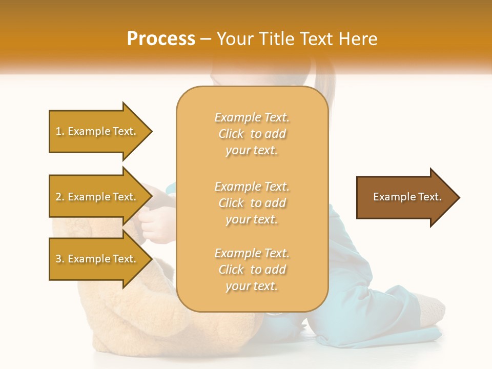 A Little Girl Is Playing With A Teddy Bear PowerPoint Template