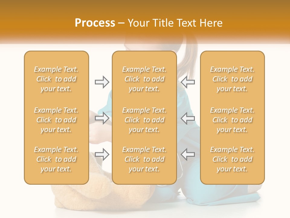 A Little Girl Is Playing With A Teddy Bear PowerPoint Template