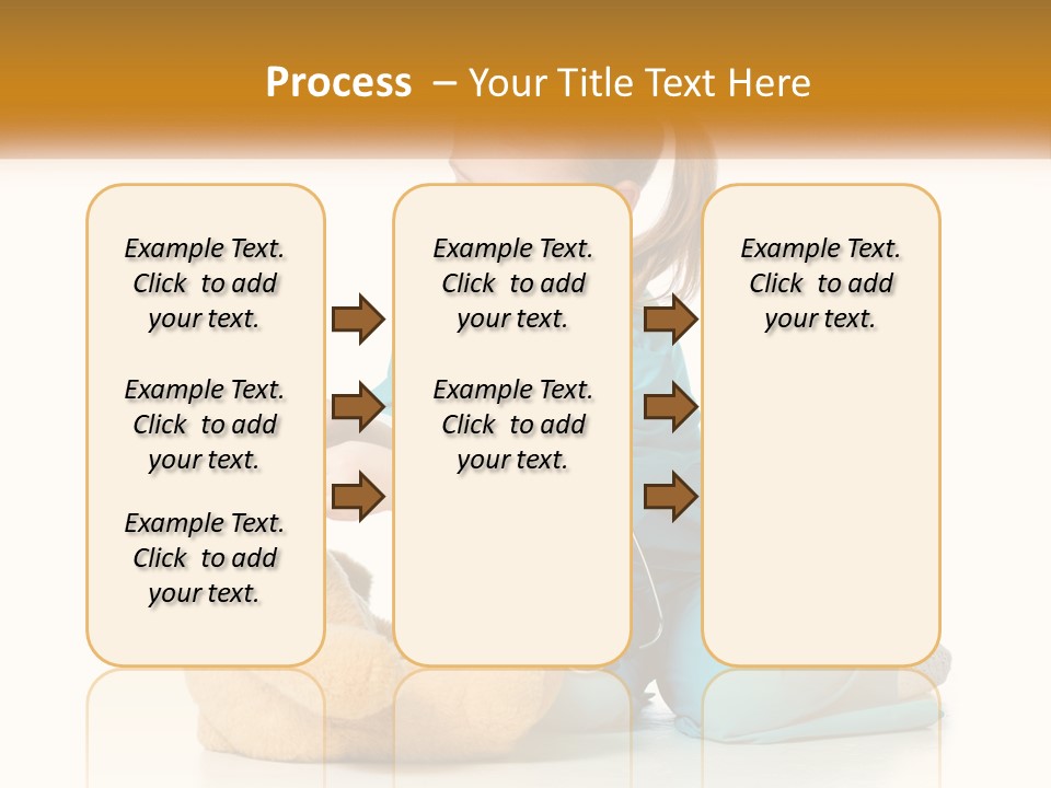A Little Girl Is Playing With A Teddy Bear PowerPoint Template