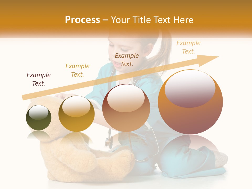 A Little Girl Is Playing With A Teddy Bear PowerPoint Template