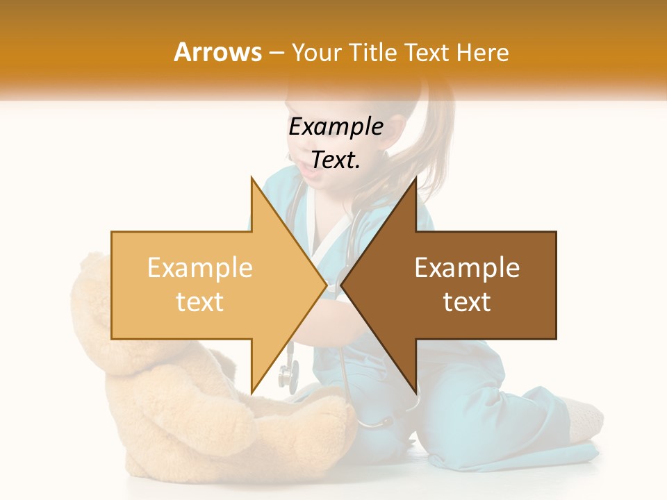 A Little Girl Is Playing With A Teddy Bear PowerPoint Template