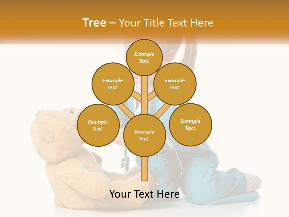 A Little Girl Is Playing With A Teddy Bear PowerPoint Template