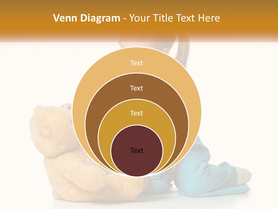 A Little Girl Is Playing With A Teddy Bear PowerPoint Template