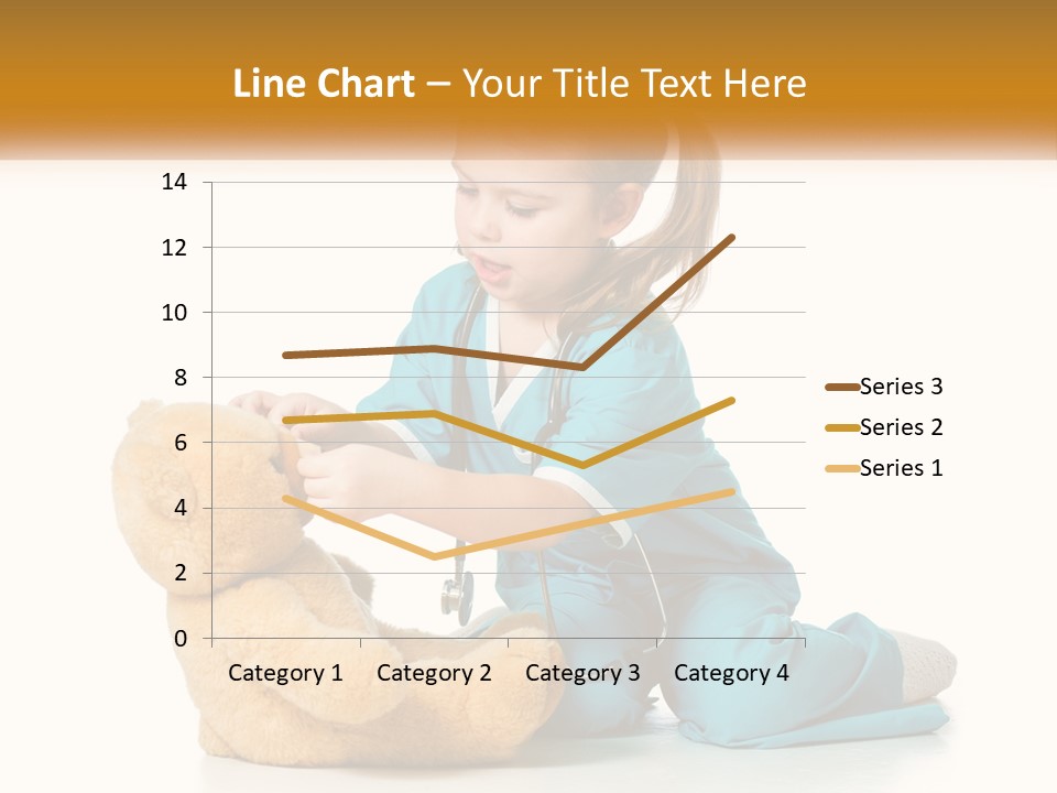 A Little Girl Is Playing With A Teddy Bear PowerPoint Template