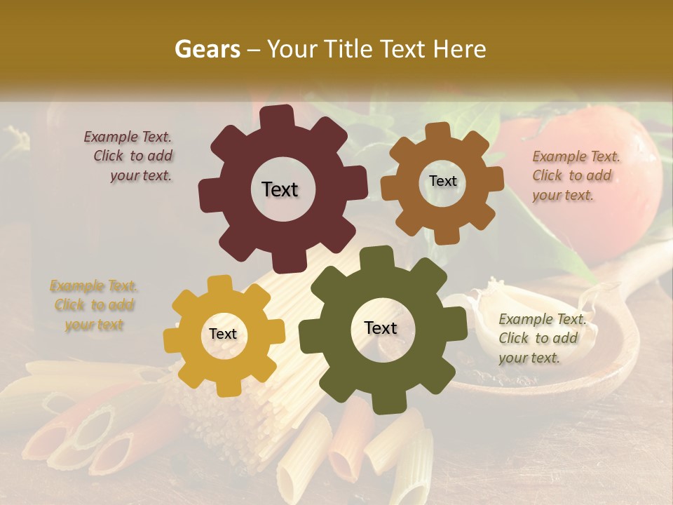 A Wooden Table Topped With Lots Of Different Types Of Food PowerPoint Template
