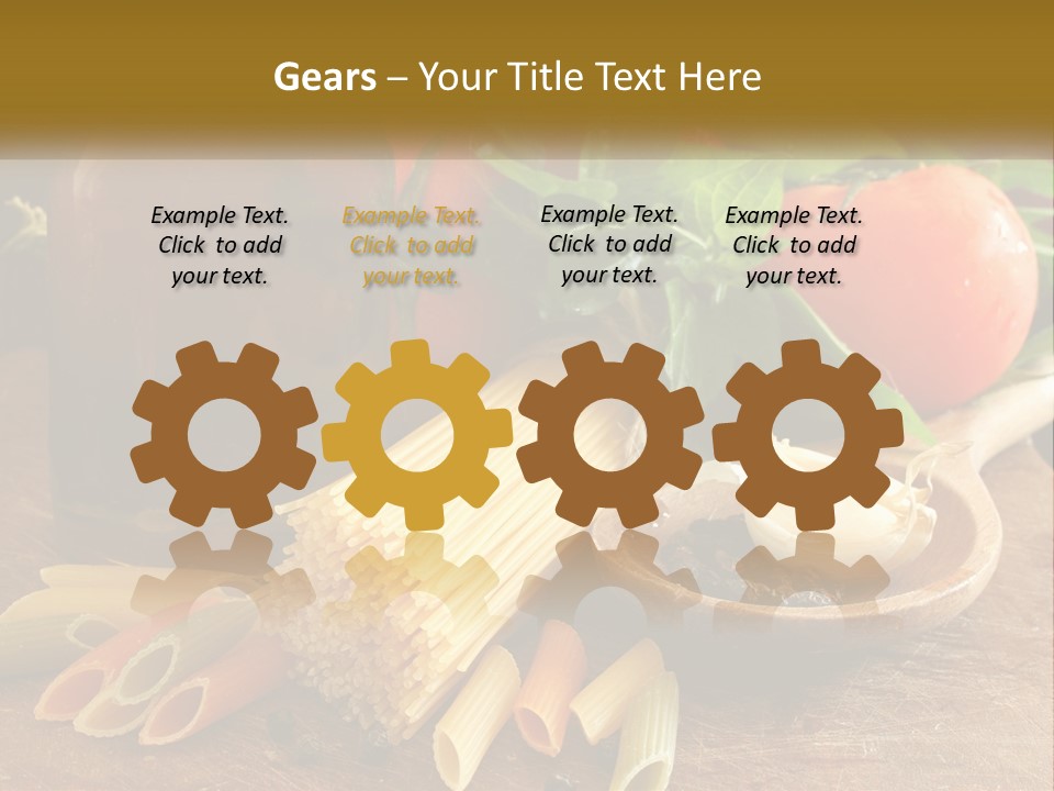 A Wooden Table Topped With Lots Of Different Types Of Food PowerPoint Template