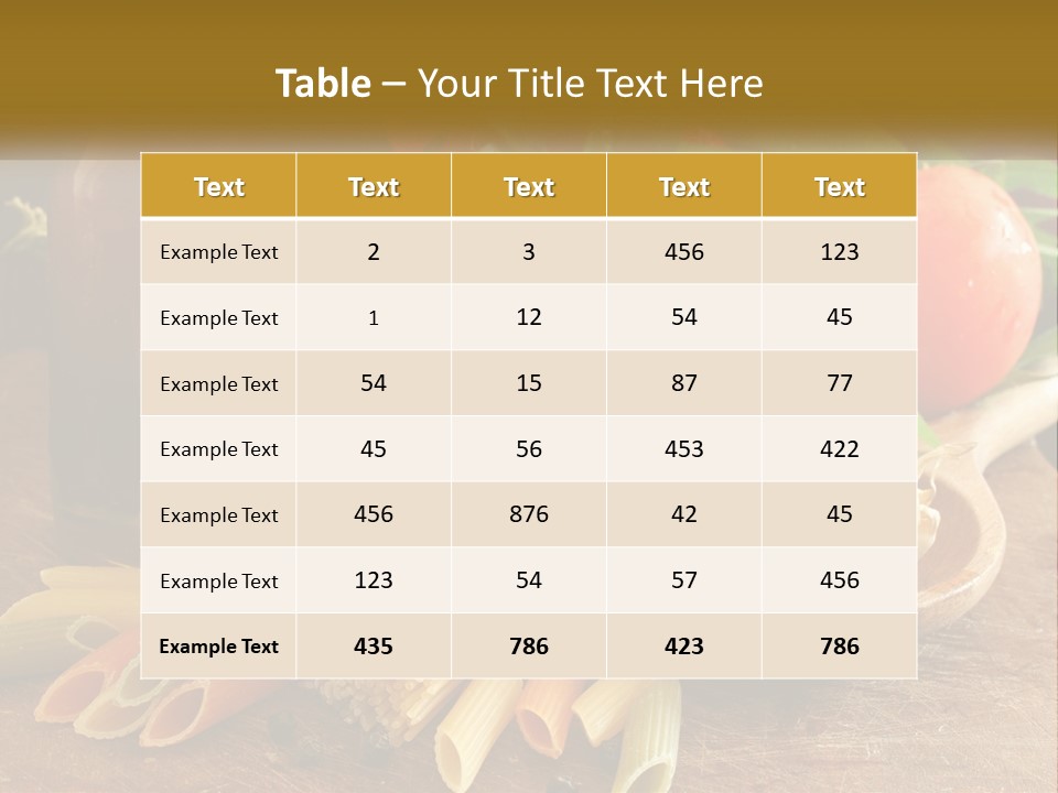 A Wooden Table Topped With Lots Of Different Types Of Food PowerPoint Template