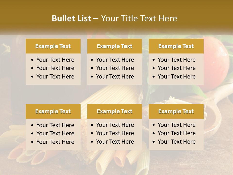 A Wooden Table Topped With Lots Of Different Types Of Food PowerPoint Template