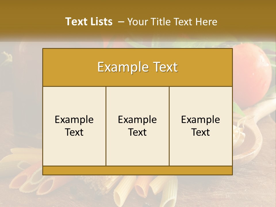 A Wooden Table Topped With Lots Of Different Types Of Food PowerPoint Template