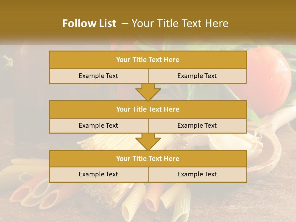 A Wooden Table Topped With Lots Of Different Types Of Food PowerPoint Template