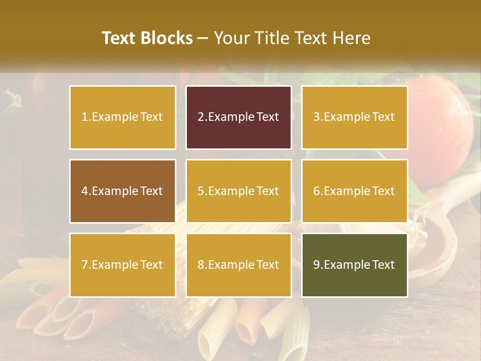 A Wooden Table Topped With Lots Of Different Types Of Food PowerPoint Template