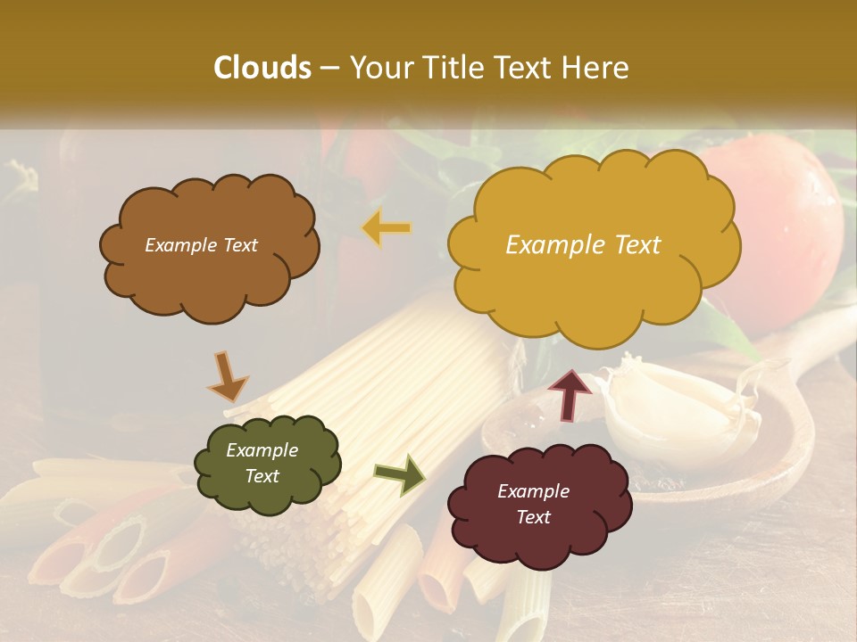 A Wooden Table Topped With Lots Of Different Types Of Food PowerPoint Template