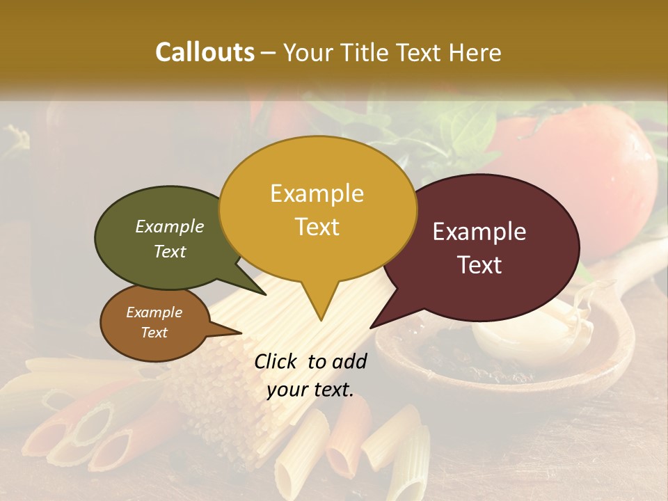 A Wooden Table Topped With Lots Of Different Types Of Food PowerPoint Template