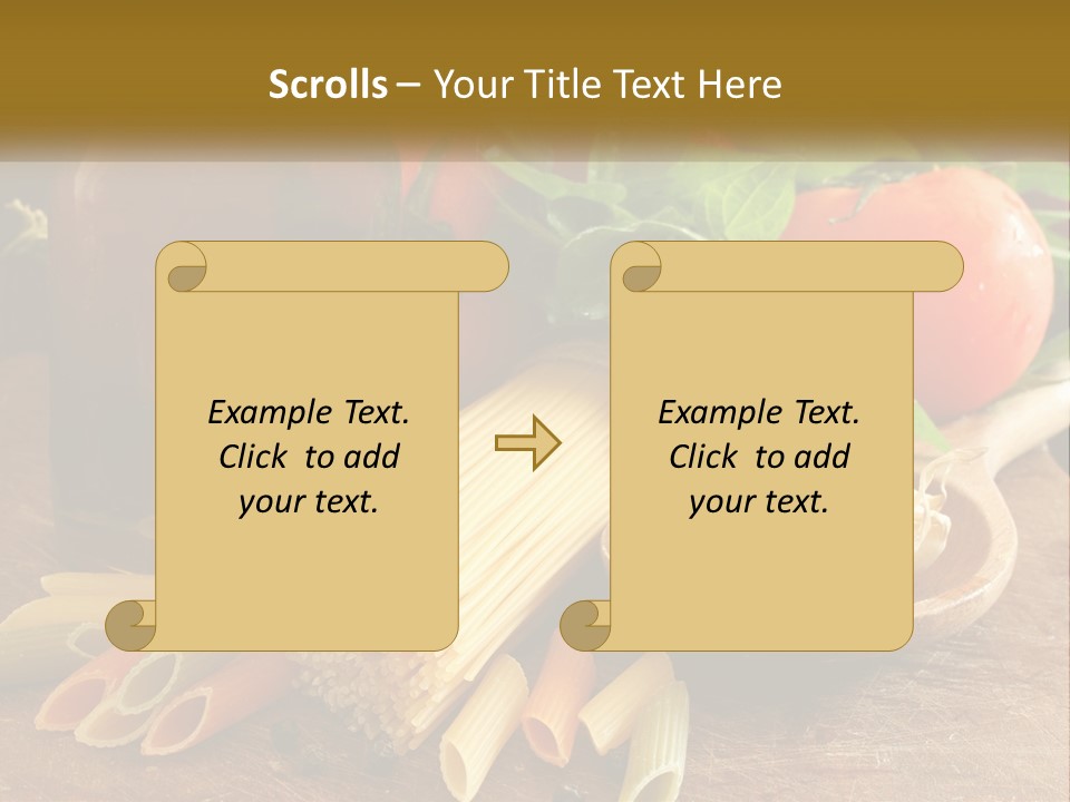 A Wooden Table Topped With Lots Of Different Types Of Food PowerPoint Template