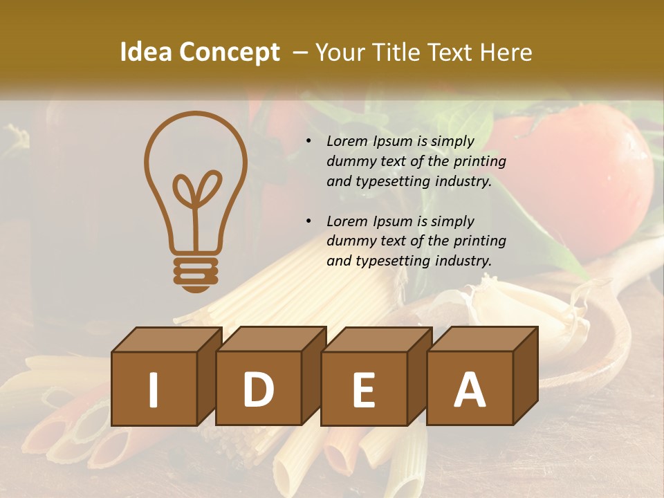 A Wooden Table Topped With Lots Of Different Types Of Food PowerPoint Template