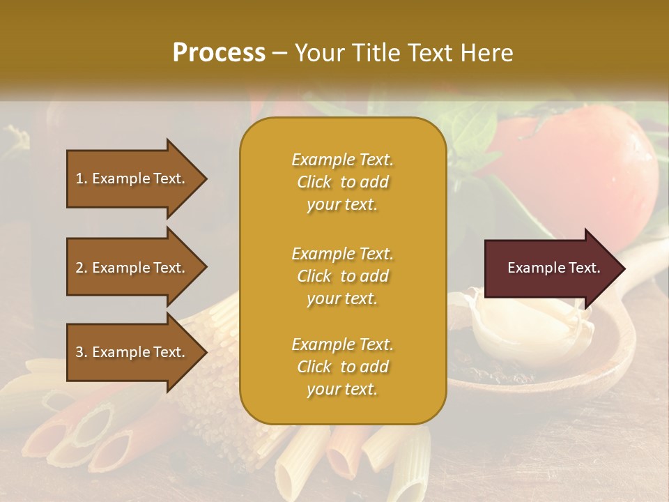 A Wooden Table Topped With Lots Of Different Types Of Food PowerPoint Template