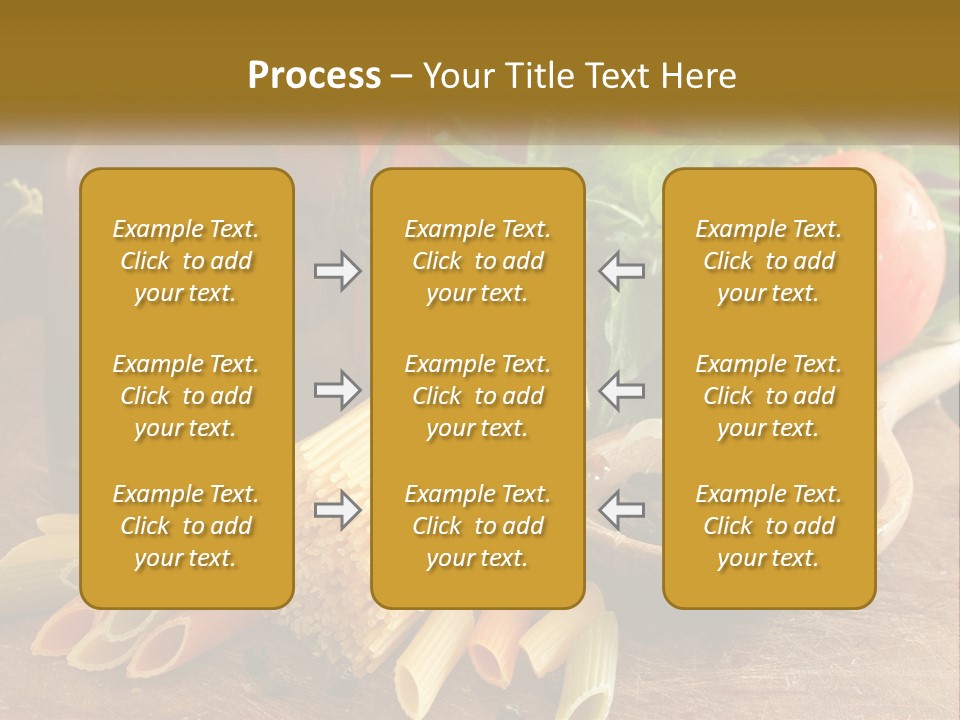 A Wooden Table Topped With Lots Of Different Types Of Food PowerPoint Template