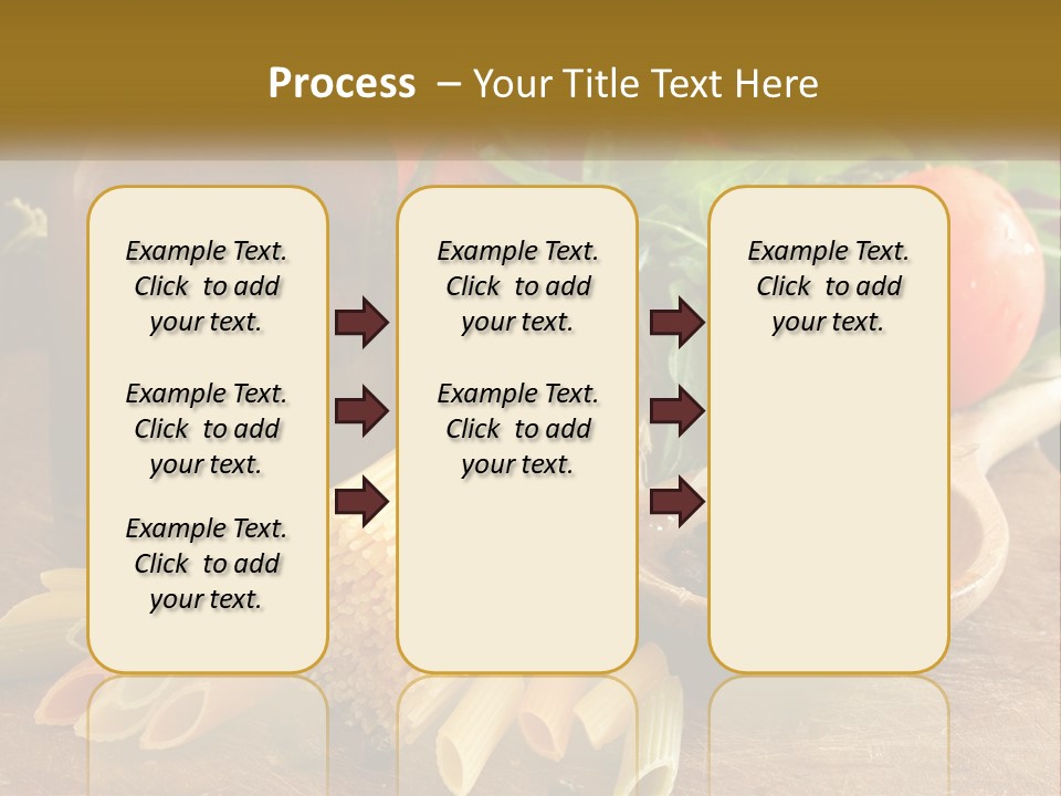 A Wooden Table Topped With Lots Of Different Types Of Food PowerPoint Template